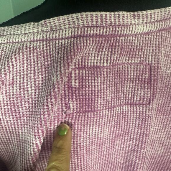 Pilcro Anthropologie Tie-Dye Thermal Top 3/4 Sleeve Petite Pink Women's - Picture 6 of 10